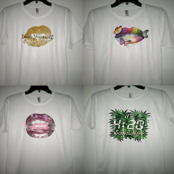 Brand New 4 Piece Set Sealed Women's Graphic Tees Size Small - Picture 1 of 1